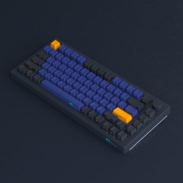 Akko 5075B Plus 三模82鍵奶黃軸-黑藍色 RGB 機械鍵盤(KB-A5PHCYP)