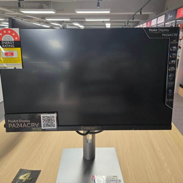 [開箱品] ASUS ProArt Display PA24ACRV 專業顯示器 (24吋 / WQHD [2560 x 1440] / 75Hz / IPS / DisplayHDR 400 / Type-C 96W / 色準 ΔE < 2 / Calman Verified / 4向人體工學支架 / 內置喇叭) (MO-AP24ACR+LB-MON) SN:T3LMYX001161 #3年保用 #開箱品請保留單據及購買電郵